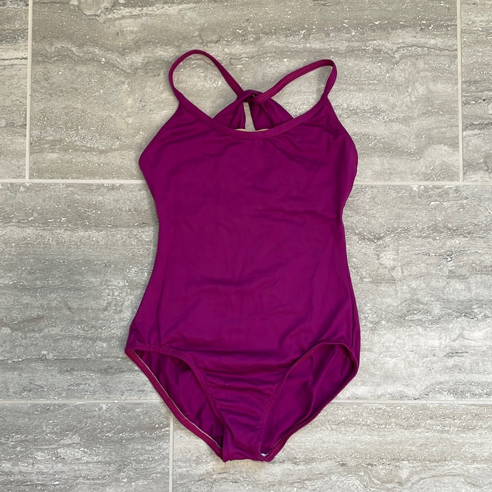 Motionwear Drape Back Purple Leotard, Medium Adult